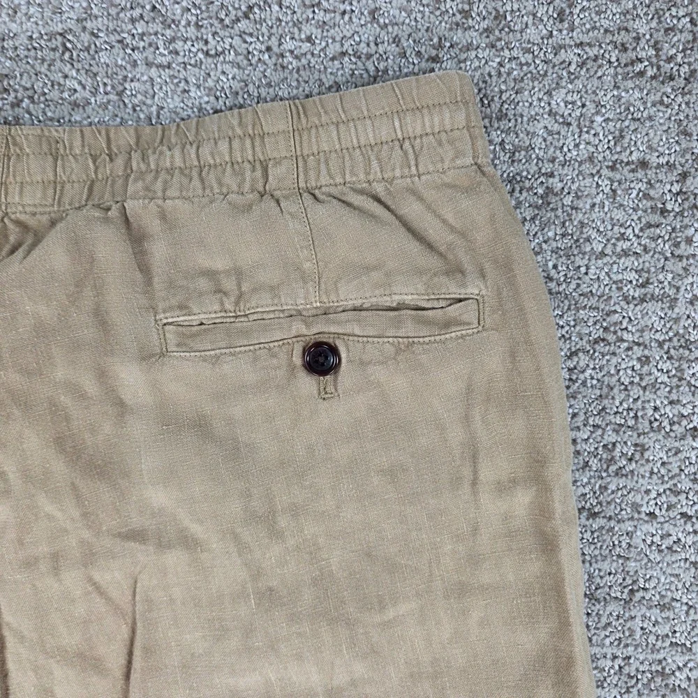 Todd Snyder Beach Pants Mens Medium 100% Linen Elastic Waist Pull On Tan Beige